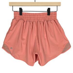 LULULEMON HOTTY HOT RUNNING SHORTS – WOMEN’S SIZE 4 – CORAL – 4" INSEAM